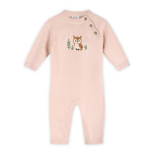 Load image into Gallery viewer, Owl Embroidered Baby Knit Jumpsuit