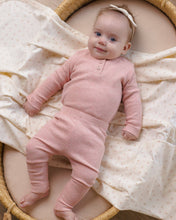 Load image into Gallery viewer, Quincy Mae - Ribbed Long Sleeve Onesie Rose