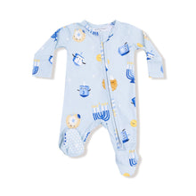 Load image into Gallery viewer, Hanukkah Blue 2 Way Zipper Footie