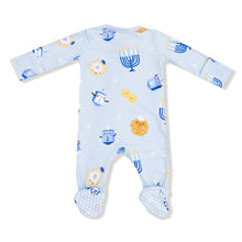 Load image into Gallery viewer, Hanukkah Blue 2 Way Zipper Footie