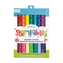 Load image into Gallery viewer, Stampables: Double-Ended Brush & Stamp Markers (Set of 18)
