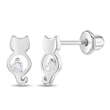 Load image into Gallery viewer, Kitty Friend Sterling Silver Earrings
