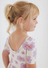 Load image into Gallery viewer, Short Sleeve Twirl Dress in Lavender Blooms