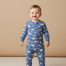 Load image into Gallery viewer, Organic 2-Way Zip Romper - Dino
