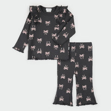 Load image into Gallery viewer, Ribbon Print on Flared Legging Set
