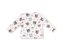Load image into Gallery viewer, Long Sleeve Henley- Woodland Animal Faces
