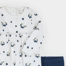 Load image into Gallery viewer, Blueberries Print on Ribbed Dress Set
