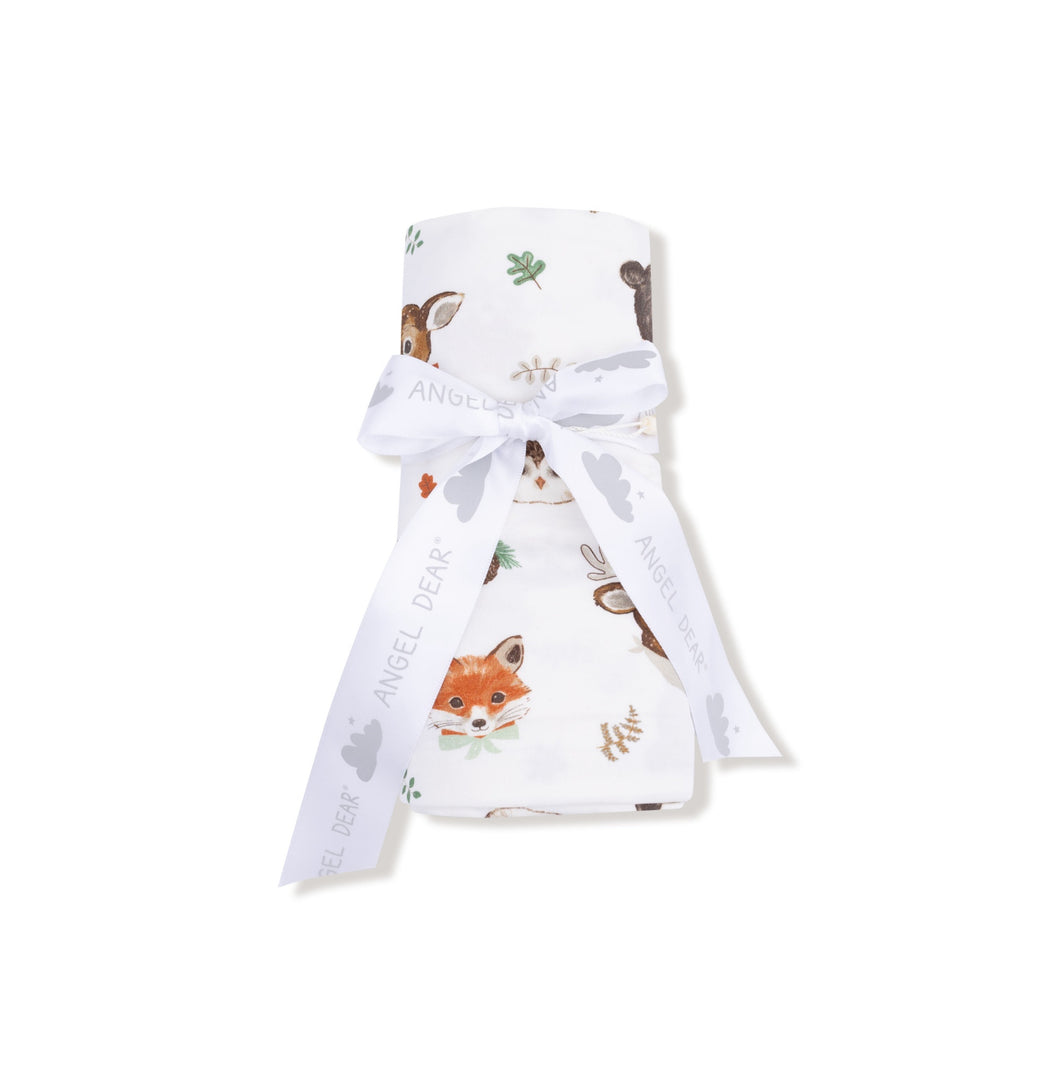 Woodland Animal Faces - Swaddle Blanket  45x45