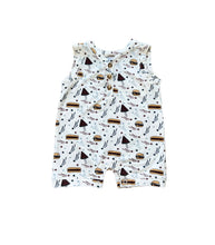 Load image into Gallery viewer, Sleeveless Romper- Burgers &#39;n Dogs

