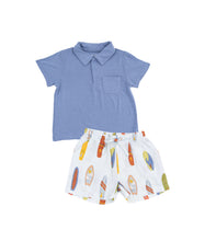 Load image into Gallery viewer, Polo Shirt and Muslim Short Set- Vintage Surfboards
