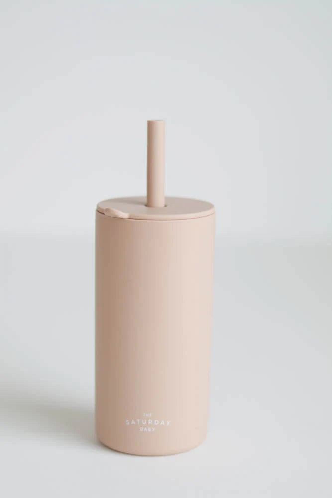 Kid Silicone Straw Cups- Sand