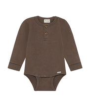 Load image into Gallery viewer, Chocolate Chip Rib Long Sleeve Onesie
