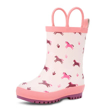 Load image into Gallery viewer, Kids Rubber Rain Boots | Pink Ponies
