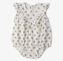 Load image into Gallery viewer, Baby Organic Sleeveless Ruffle Bubble Romper- Poppy

