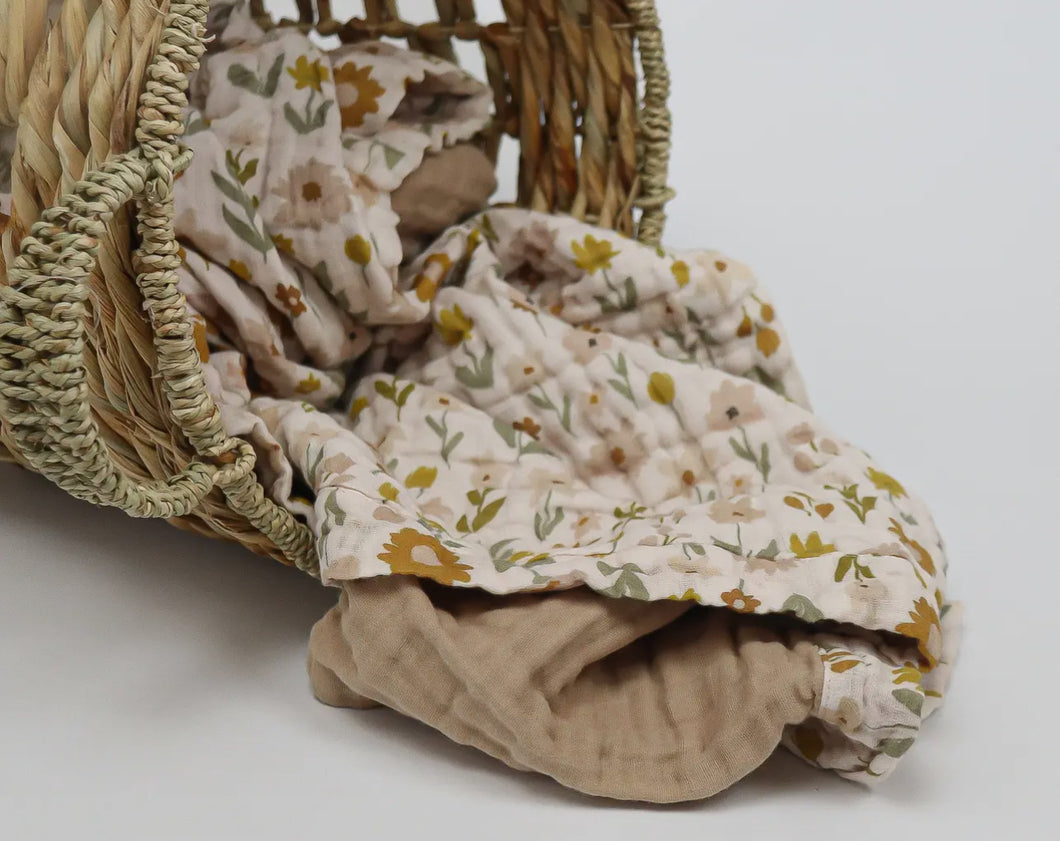Organic Cotton Daisy Meadow Muslin Quilt