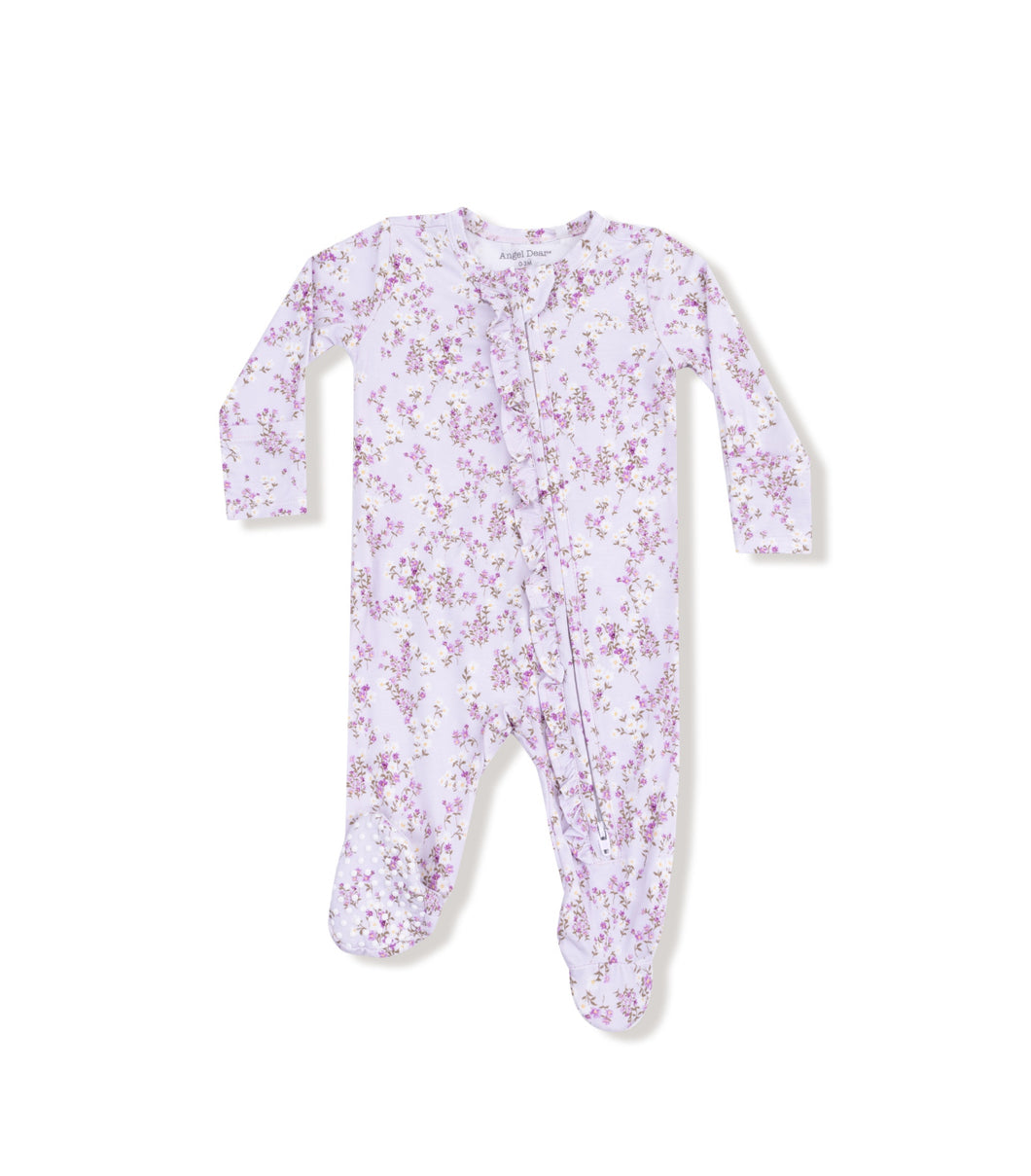 2 Way Ruffle Zipper  Footie- Sweet Dream Florals