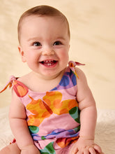Load image into Gallery viewer, Tie Shoulder Baby Romper- Butterfly Spot

