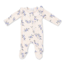 Load image into Gallery viewer, Sweet Hanna Floral Velour  2 Way Ruffle Sleeve Zipper Footie
