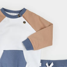 Load image into Gallery viewer, Mocha &amp; Indigo Color Block Outfit Set

