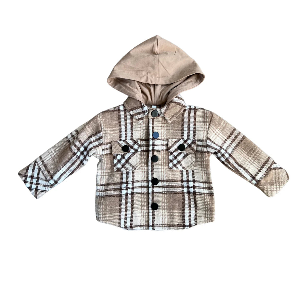 Infant Hooded Shacket- Mocha