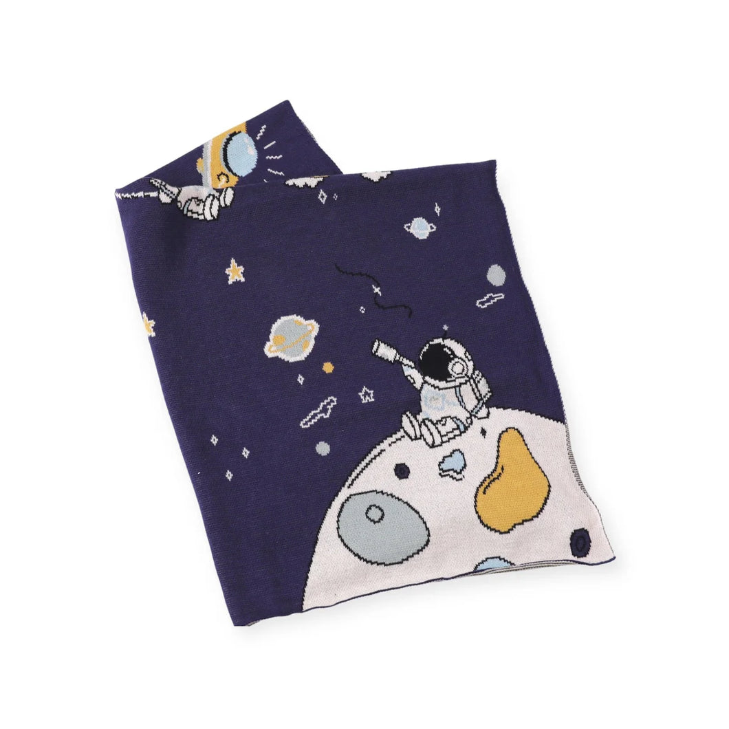 Organic Cotton Knit  Blanket- Astronaut