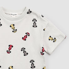 Load image into Gallery viewer, Race Cars on Grey Toddler Short Sleeve Sweatshirt
