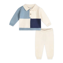 Load image into Gallery viewer, Luke Color Block Knit Baby Polo &amp; Pant Set
