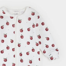 Load image into Gallery viewer, Apple Orchard Print on Off-White Ribbed Sleeper
