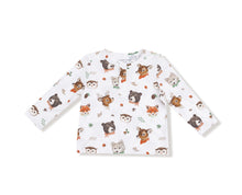 Load image into Gallery viewer, Long Sleeve Henley- Woodland Animal Faces
