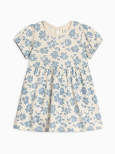 Load image into Gallery viewer, Organic Rhoda Puff Sleeve Bodysuit Dress - Gia Floral / Rain
