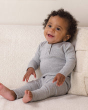 Load image into Gallery viewer, Ribbed Long Sleeve Onesie Dusty Blue
