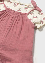 Load image into Gallery viewer, Baby Overall and t-shirt set- Blush
