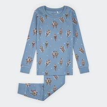 Load image into Gallery viewer, Otterly Festive Print on Pearl Blue PJ Set
