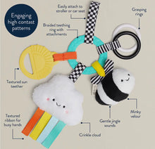 Load image into Gallery viewer, Bitzy Busy Ring Teething Activity Toy High Contrast Itzy Ritzy
