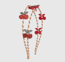 Load image into Gallery viewer, Stripy Cherry Double Headband
