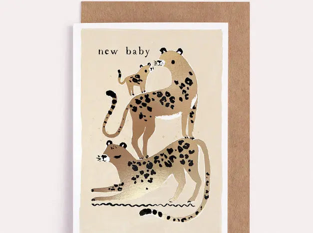 Leopards New Baby Card Sister Paper Co.