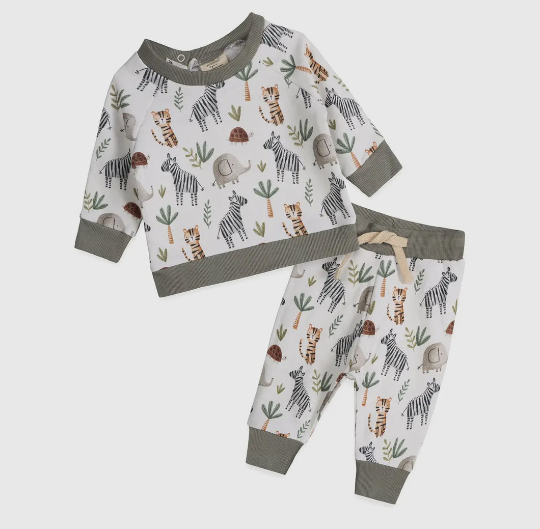 Savannah Animals Baby Pullover & Pants Set