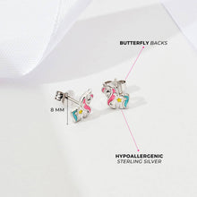 Load image into Gallery viewer, Unicorn Sterling Silver Earrings
