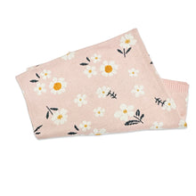 Load image into Gallery viewer, Organic Jacquard Sweater Knit Baby Blanket- Daisy Floral
