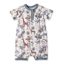 Load image into Gallery viewer, Baby Shorty Romper- Jungle Safari
