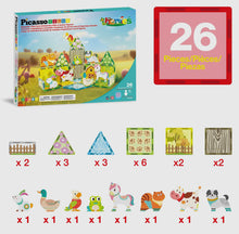 Load image into Gallery viewer, PicassoTiles 26pc Magnetic Tile Farm Theme Toy Set

