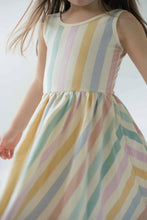 Load image into Gallery viewer, Sleeveless Twirl Dress in Pastel Stripes

