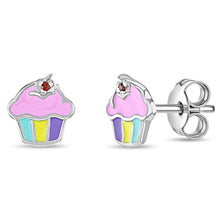 Load image into Gallery viewer, Cupcake Sterling Silver Earrings
