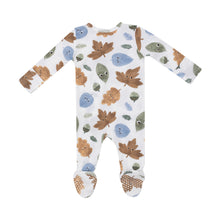 Load image into Gallery viewer, Cuddly Leaves 2 Way Zipper Footie
