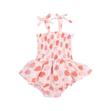 Load image into Gallery viewer, Strawberry Bliss Smocked Bubble W/ Skirt
