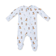 Load image into Gallery viewer, Bestie Dogs Blue 2 Way Zipper Footie
