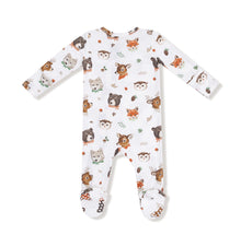 Load image into Gallery viewer, Woodland Animal Faces - 2 Way Zipper  Footie
