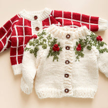 Load image into Gallery viewer, Holly Cardigan Berry Mistletoe
