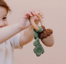 Load image into Gallery viewer, Cotton Crochet Rattle Teether- Acorn
