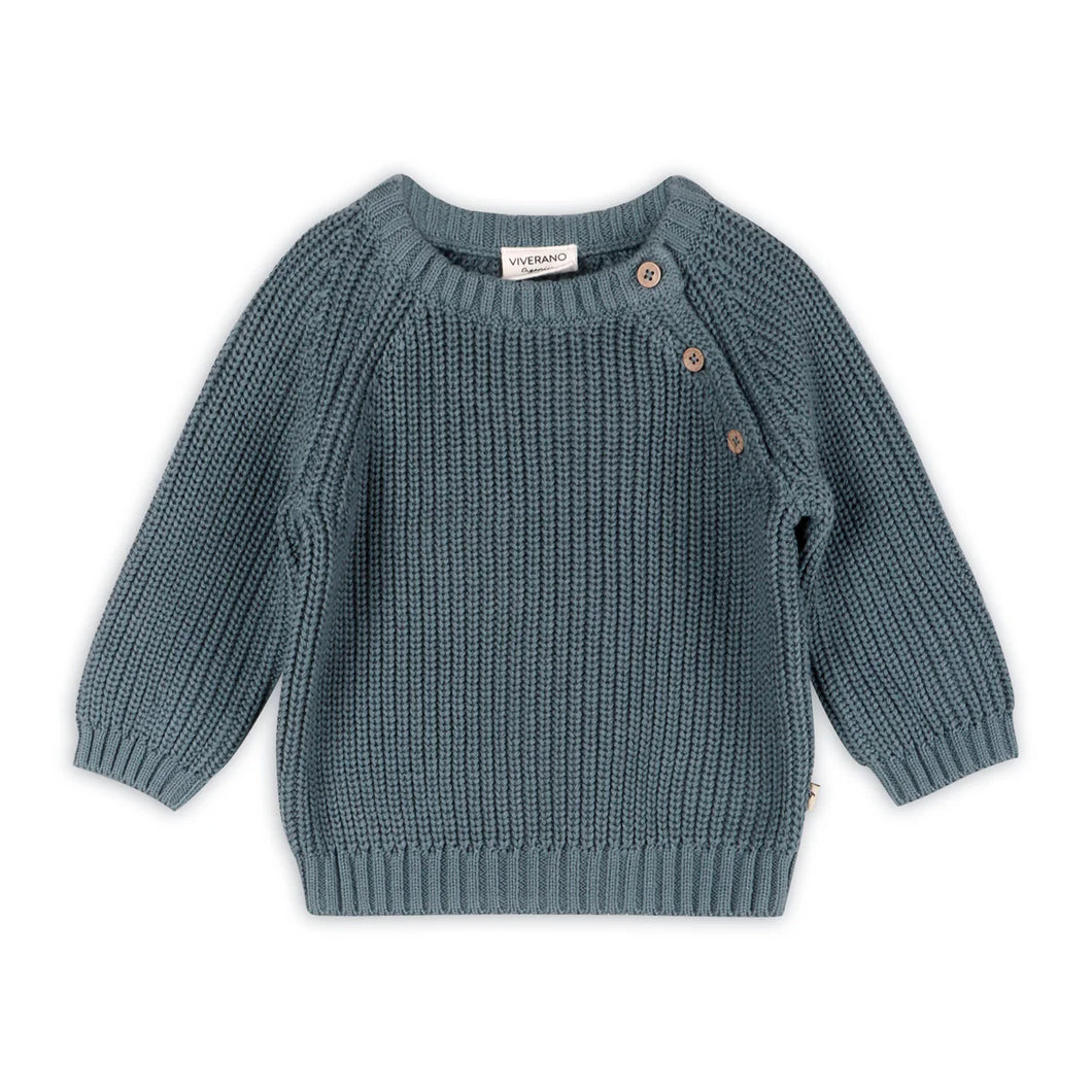 Classic Pullover Sweater- Teal Blue